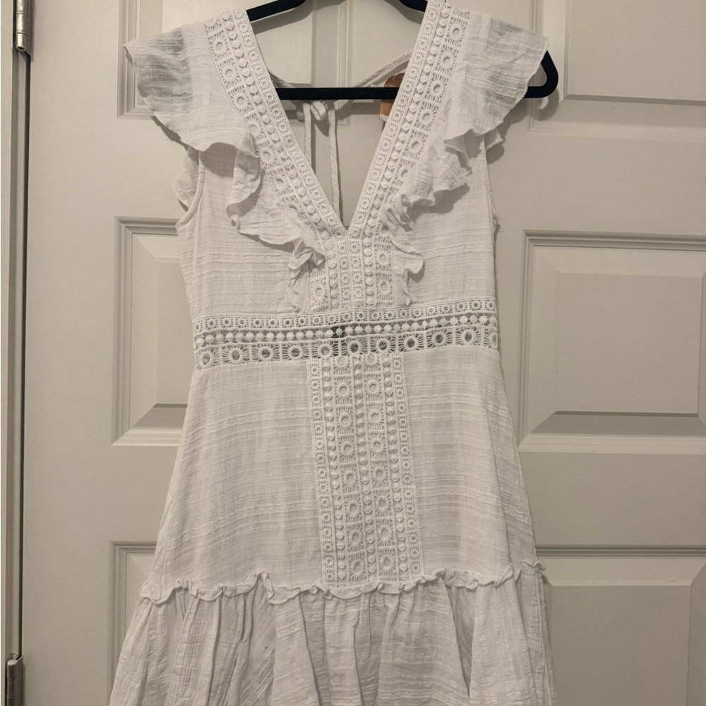 Elegant White Ruffle Dress
